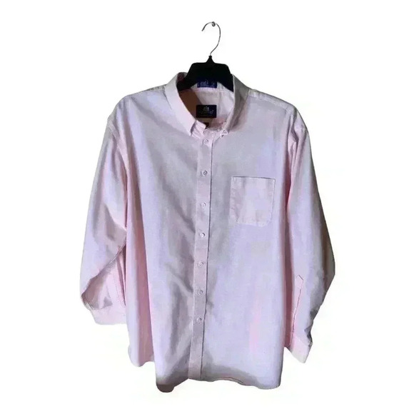Stanford Oxford Dress Shirt Men's Size Big & Tall Neck 19 Wrinkle-Free Pocket - Picture 5 of 6